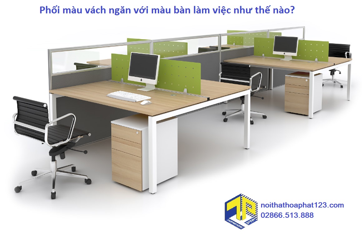 Phối màu vách ngăn với màu bàn làm việc như thế nào?